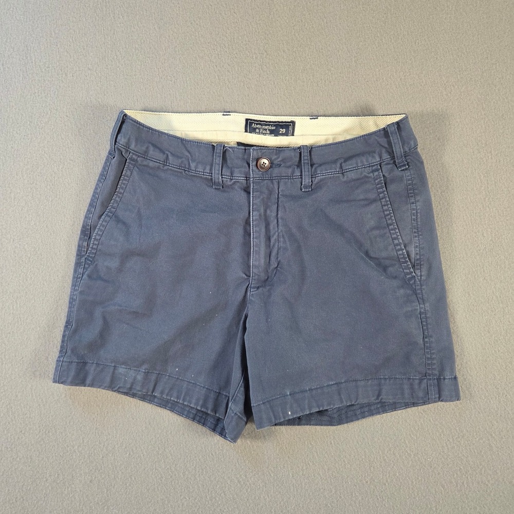 Abercrombie & Fitch Shorts Mens 29 Navy Cotton Stretch Chino 4.5" Prep